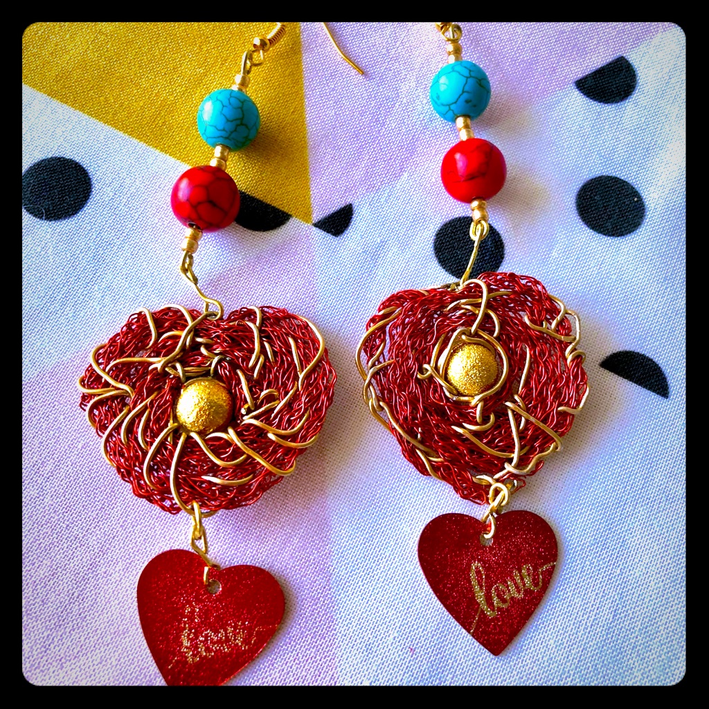 4.2” Mended Heart Of Gold Shoulder Duster Earrings